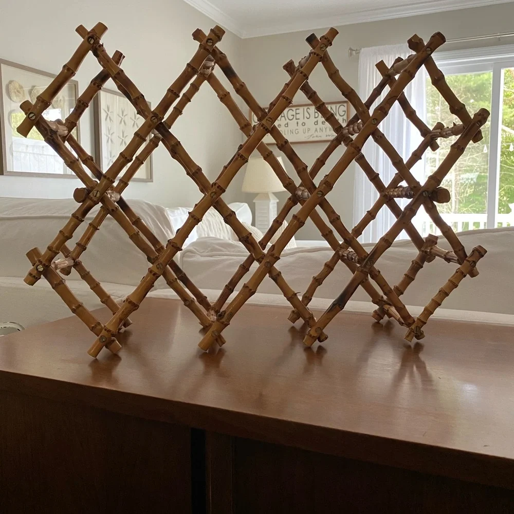 Vintage Bamboo Wine Rack Mid Century Modern - Picture 2 of 7